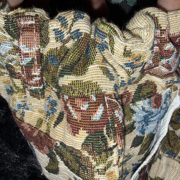 Daisy Pants Womens Large Beige Cargo Floral Tapestry Multi Pocket Adjustable - Picture 9 of 14